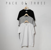 Only 24 hour sale Pack of 3 Plain Short Sleeves TShirts White Grey Black With Free Delivery and Free tshirt