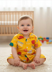 Smiley Face Yellow Baby Pajama Set