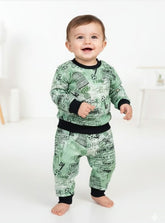 Green Printed Toddler Tracksuit