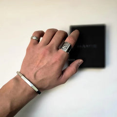 pack Of 2 Stainless Steel Hexagon Cuff Bangle