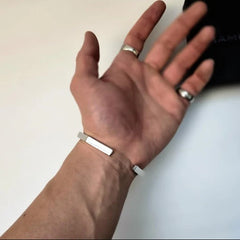 pack Of 2 Stainless Steel Hexagon Cuff Bangle