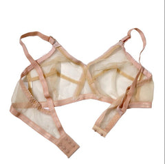 Pack of 2 Non-Padded & Non-Wired Full Net Transparent Cotton Bras