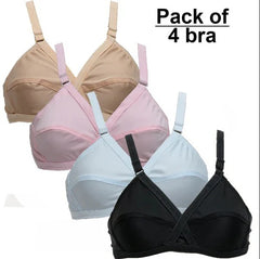 Pack of 4 Classy Cotton Non-Padded Comfortable Bras – Full Coverage